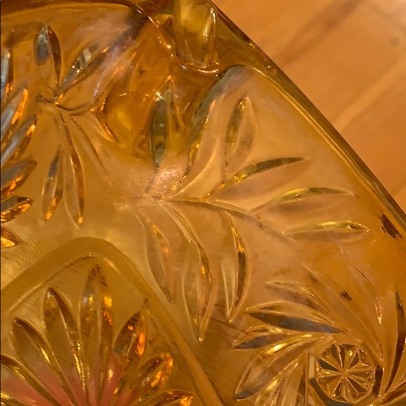 Vintage mid century Hazel Atlas amber ashtray - Picture 7 of 12